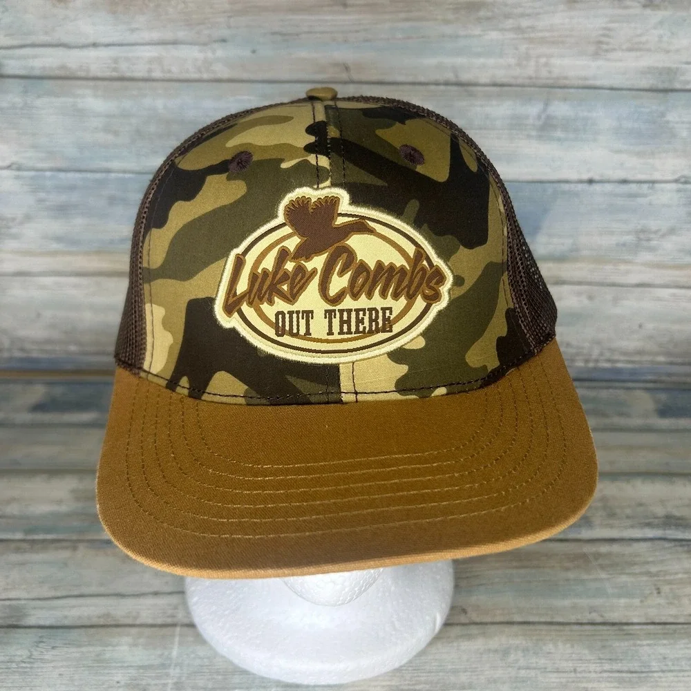 Luke Combs‎ Out There Trucker Hat Camo Mesh Snapback Country Concert Cap